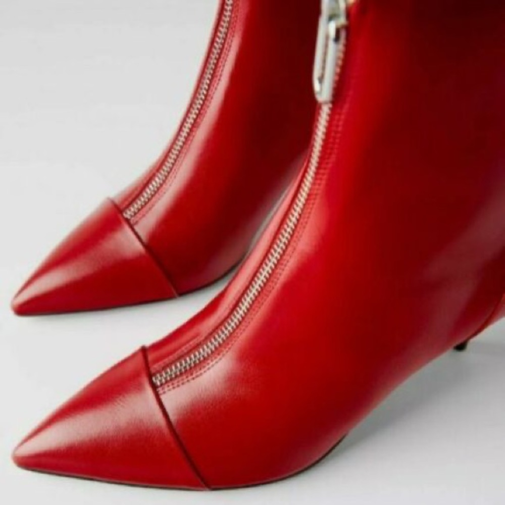 ZARA low heel zipper boots